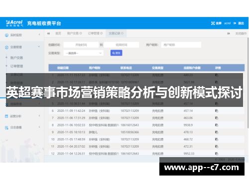 英超赛事市场营销策略分析与创新模式探讨